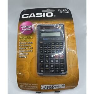 Casio Solar FX 260 Black Scientific Calculator School SAT PSAT Fractions